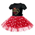 thumbnail image 4 of IBTOM CASTLE Baby Girls Birthday Outfit Polka Dots Leotard Dresses Fancy Dance Costume Halloween Cosplay Tutu Dress up with Ears Headband 4 Years Black+Red-Heart, 4 of 8