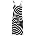 thumbnail image 6 of Black And White Op-Art Spiral Sleeveless Dress womens clothing dress, 6 of 6