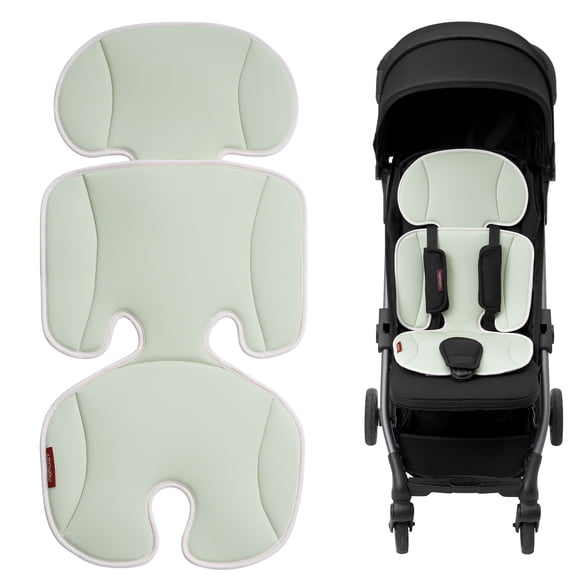 Momcozy Coussin Rafraîchissant pour Poussette, Coussin Rafraîchissant Universel Souple, Insert pour Siège d'Auto Réglable, Coussin pour Bébé, Vert, 2 Pcs