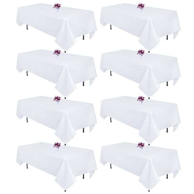 Mantel CKIKU de poliéster blanco de 60 x 102 cm para rectángulo de 6 pies