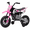 Pink, variant on 24V Kids Ride-On Motorcycle with Training Wheels, Dual Motors, 2-4 MPH Twist-Grip Throttle, Rear Suspension, Bluetooth Music, Battery Display, Motocross Style Electric Motorbike, Ages 3-8, Blue