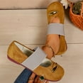 thumbnail image 2 of Women's Wide Width Mary Jane Flats, Breathable Suede Slip-On Shoes with Elastic Strap, Comfortable Soft Sole Loafers for Daily Wear, Work, Walking - Brown/Black, 2 of 10