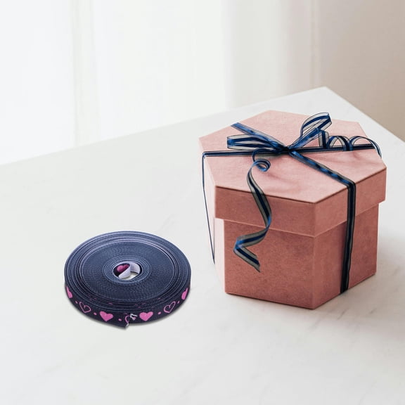 FUTUREORYY Rustic Black Polyester Christmas Ribbon Roll for Holiday Crafts, Wedding Decorations, Wrapping and Projects
