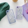 thumbnail image 4 of Compatible with iPhone 7/8/SE 2020 for Girl Woman, Floral Flower Pattern Slim Design, Protective Hard PC Back with Soft Shockproof TPU Bumper Phone Case for iPhone 7/8/SE 2020-Light Purple, 4 of 8
