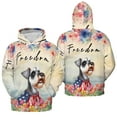 thumbnail image 3 of Freedom Schnauzer on Independence Day 4th of July All Over Print 3D Hoodie Unisex Merch Hoodies Miniature Schnauzer Dog Lover - 01005, 3 of 6