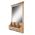 thumbnail image 2 of Kate and Laurel Stallard Decorative Rustic Wood Home Organizer with Mirror, Pockets, and Key Hooks, Rustic Brown, 2 of 2