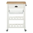 thumbnail image 6 of Hampton Engineered Wood Kitchen Cart With Wood Top and White Base, 6 of 10