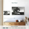 thumbnail image 4 of Elephant Stock Grassland Elephant Wall Art - Horizontal Canvas Wall Art - Living Room Wall Decor - Animal Canvas - Black And White Decor - 12" x 8", 4 of 8