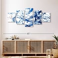 thumbnail image 3 of Elephant Stock Abstract Navy Drip Wall Art - Horizontal Multi Panel Canvas - Living Room Wall Decor - Abstract Multi Panel - Blue And White Decor - 55" x 24", 3 of 8