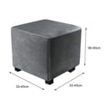 thumbnail image 6 of Trayknick Stretchable Stool Cover Slipcover - Stain-resistant Square Footstool Protection Cover for Home Furniture Decoration, 6 of 8
