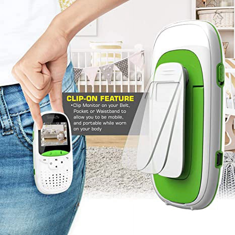 SereneLife USA Video Baby Monitor - Upgraded 850’ Wireless Long-Range Camera, Night Vision Green