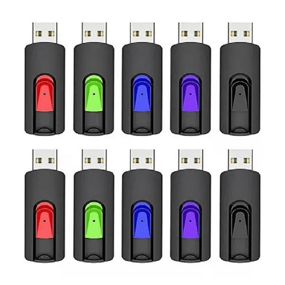 Memoria Usb 2.0 Topesel De 8 Gb, Plateado, 10 Piezas negro