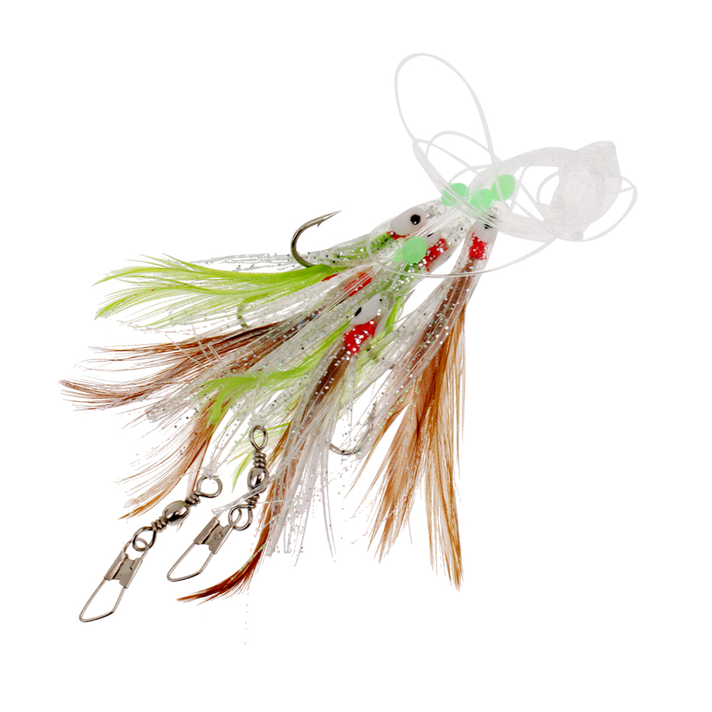 Details about &nbsp;Sabiki Fishing Lure Rigs Bait Jigs Lure Soft Lure String Crystal Barbed Hook