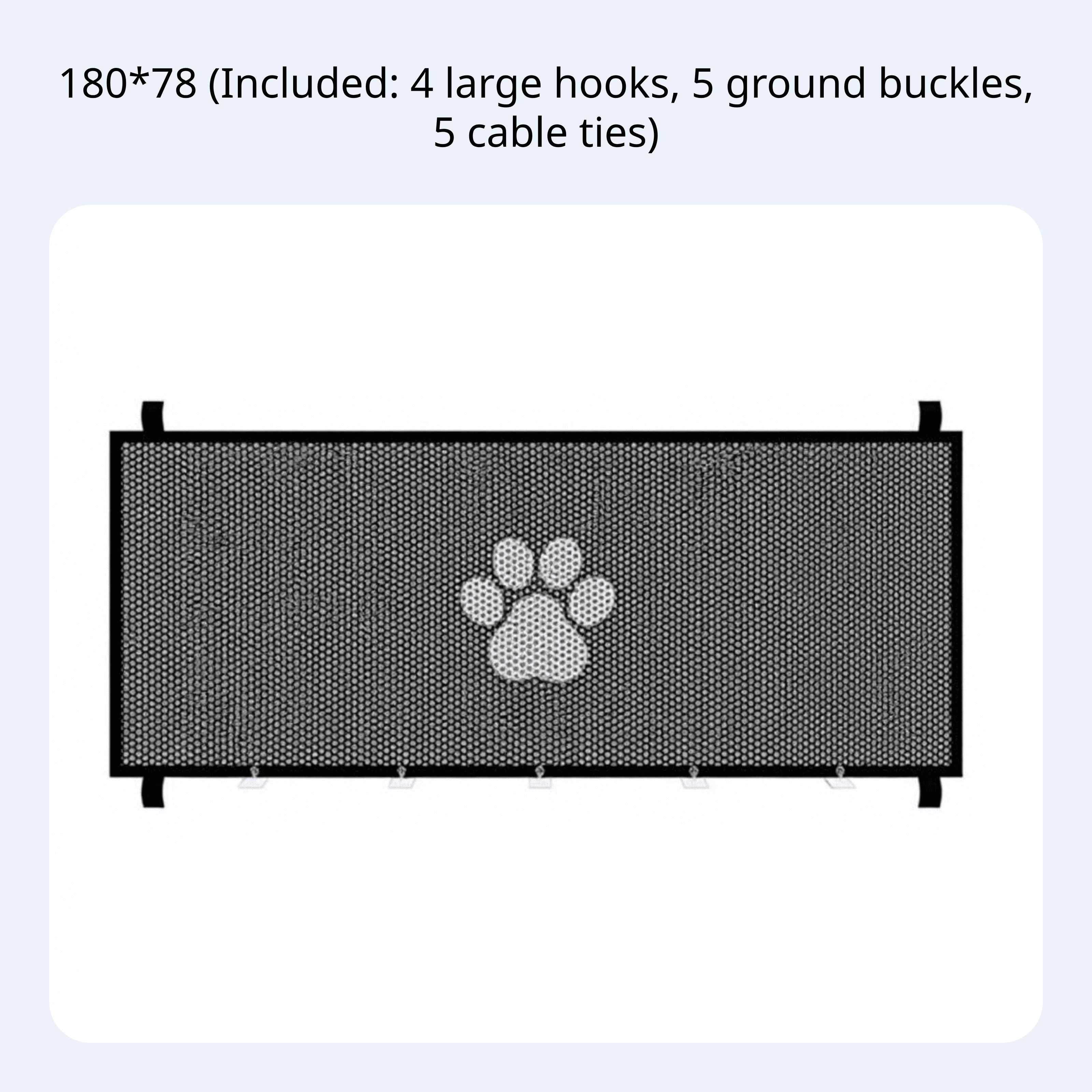 Tnarru Pet Gate Indoor Cat Barrier Dog Fence No-Drill Panel 180x78cm