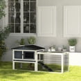 thumbnail image 2 of PawHut Wooden Rabbit Hutch w/ Ramp Openable Roof Pull-out Tray, Dark Grey, 2 of 10