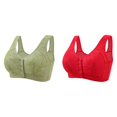 thumbnail image 1 of (2-Pack) Rinsvye Women Casual Breathable Top Women Bra Set and Plus Bra without Steel Pack of Bras for Women Ring Gathering and Flower Womens Bras Front Closure Bra, 1 of 9