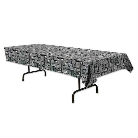 Club Pack of 12 Gray Medieval Castle Stone Wall Banquet Party Table Covers 108"