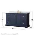 thumbnail image 5 of Wyndham Collection 60" Oval-Sink Wood Single Bathroom Vanity in Blue/Gold, 5 of 5