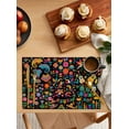 thumbnail image 2 of Mexican Texture Placemats Set of 4 Rainbow Guitar Flowers Plant Animal Vintage Heat Insulation Washable Place Mats, Rustic Non-Slip Table Mats for Dining Table Party Kitchen Decor,13x19 Inch, 2 of 4
