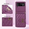 thumbnail image 2 of Dteck Wallet Crossbody for Samsung Galaxy Z Flip 4 Case with Lanyard Wrist Strap Credit Card Holder, PU Leather Protective Phone Case with Ring Holder,Deep Purple, 2 of 8