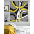 thumbnail image 4 of Yellow Geometric Semi Sheer Curtains 72 Inch Length 2 Panels Set, Gray Black Retro Abstract Stripes Lines Sheer Kitchen Curtain Privacy Voile Window Curtain for Living Room Bedroom Rod Pocket Drapes, 4 of 7