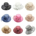 thumbnail image 3 of Dengjunhu Kentcky Derby Hats for Women Organza Church Floppy Hat Tea Party Fascinators, 3 of 8