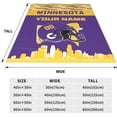 thumbnail image 6 of Custom Minnesota Blanket Personalized Throw Blankets Name and Number for Men Women Boy Football Style Decor Gifts, 6 of 6