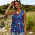 thumbnail image 4 of 4th Of July Tank Tops for Women American Flag Print Square Neck Sleeveless Patriotic Tank Top Comfy Regular Fit Summer Casual Tees,S,#01 Blue, 4 of 5