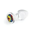 thumbnail image 3 of Crystal Desires Bouchon de Fesses Rond en Verre avec Gemme Moyen - Arc-en-Ciel, 3 of 4