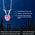 thumbnail image 2 of Gem Stone King 14K White Gold Pink Moissanite Pendant Necklace for Women | 0.25 Cttw | Gemstone Birthstone | Heart Shape 4MM | With 18 inch Chain, 2 of 6