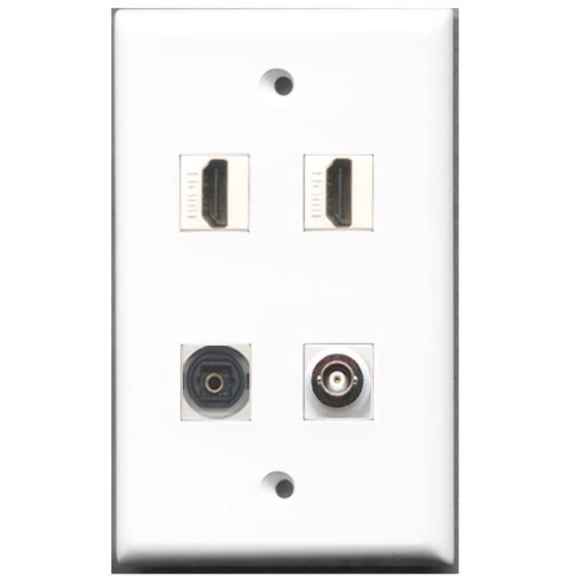 RiteAV - 2 Port HDMI 1 Port Toslink 1 Port BNC Wall Plate