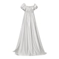 thumbnail image 4 of Xijirk Women Regency Empire Waist Maxi Dress Puff Short Sleeve Off The Shoulder Gown for Halloween Cosplay formal Evening Party,XS, 4 of 5