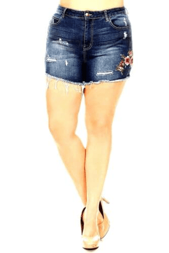 plus size distressed shorts
