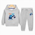 thumbnail image 2 of Zuwimk Boys And Girls 2-Piece Graphic Print Hoodie Jogger Set, Athletic Outfits Elastic Waistband, Big Boy Girls Toddler Activewear(T031-Grey), 2 of 5