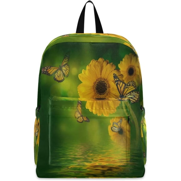 Butterfly Sunflower Lightweight Backpack Daypacks Bookbag Camping Hiking Travel School Shoulder Bag for Men Women