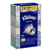 Kleenex Ultra Soft Facial Tissue Regular 120 count (Pack of 4), 3 ply, White, 480 Tissues total