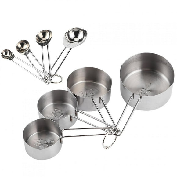 Cuillère de Cuisine Résistante à Haute Température en Acier Inoxydable Durable, Tasse à Mesurer, pour l'Assaisonnement, la Farine, la Poudre