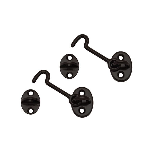 QCAA Brass Hook Latch, Window Fastener, Catch, 2