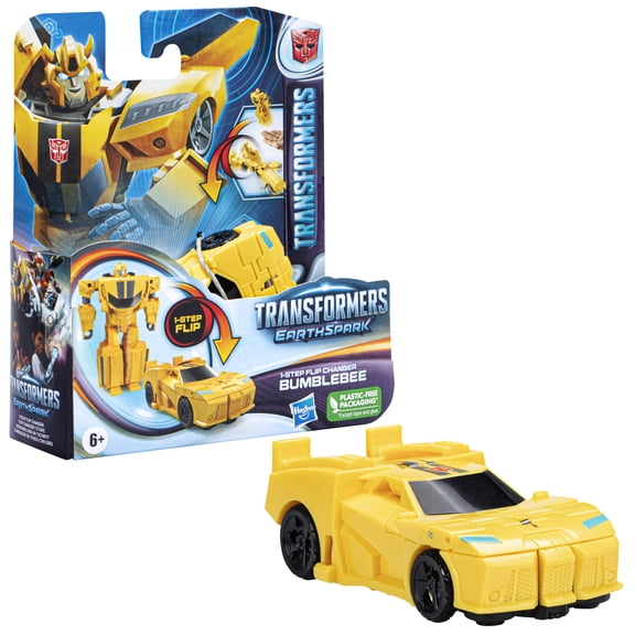 Transformers Toys EarthSpark 1-Step Flip Changer Bumblebee Action Figure