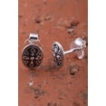 thumbnail image 2 of SilverCloseOut Sterling Silver Dainty Oval BoHo Filigree Stud Earrings, 2 of 6
