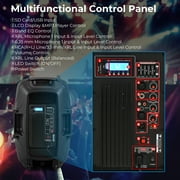 Gymax Portable 15 1500W 2-way Powered Speaker w Illuminating Light