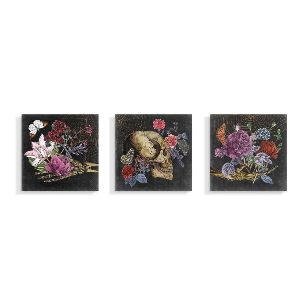 Stupell Home Décor Skull And Arms Bones Floral Drawing Designs Canvas Wall Art by Melissa Wang