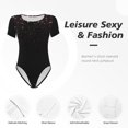 thumbnail image 4 of Balery Sparkling Pink Night Sky Body de cuello redondo de manga corta para mujer Tops de manga corta Tops básicos-Small, 4 of 7