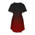 thumbnail image 5 of Summer Saving Women's Dresses, Women's Summer Dress Casual V Neck Short Sleeve Drawstring Dresses With Pockets(Red,XL), 5 of 9