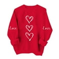 thumbnail image 2 of FDGIU ‌Valentine's Day Shirt Women, Heart Print Long Sleeve T-Shirt with Crew Neck for Valentine's Outfit & Casual Wear, 2 of 6