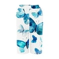thumbnail image 5 of Women's Capri Pants Knee Length Butterfly Printed Wide Leg Yoga Capris Dressy Casual Summer Crop Pants with Pockets Blue L, 5 of 5