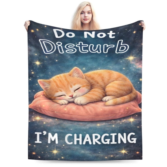 Cat Lover Blanket Gift Throw Blanket Cute Sleeping Kitten Pattern Blanket Cozy Soft Home Decor Gift for Cat Lovers 50x40