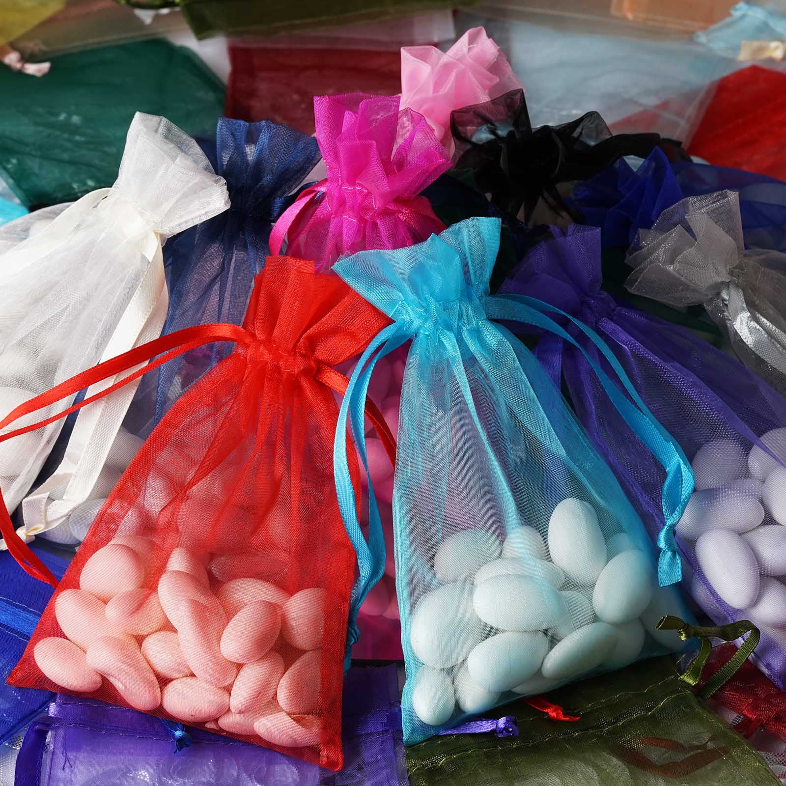 WEDDINGPARTYBRIDAL SHOWEREVENTFAVOURS ORGANZA SWEET BAGS PREFILLED