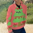 thumbnail image 2 of Cute Christmas Tree Cartoon Men's Stand Collar Sweater Long Sleeve Clothing Loose Fit Sports Sweater, 2 of 8