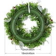 thumbnail image 3 of Unique Bargains Flower Wreaths for Front Door Artificial Wreath with Berries Green White, 3 of 7